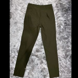 Olive Green Flat front dress pants